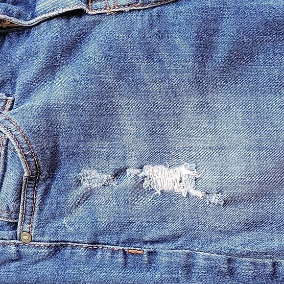 Zara Women's Sz 2 Z1975 Mid Rise Distressed Raw Hem Skinny Denim Jeans - Picture 11 of 12